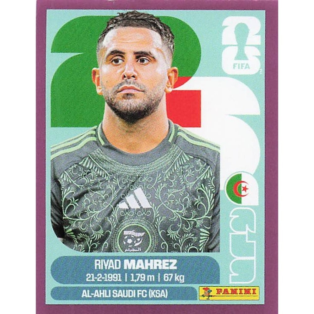 Panini Fifa World Cup 2026 Sticker PURPLE BORDER Ryad Mahrez ALG15